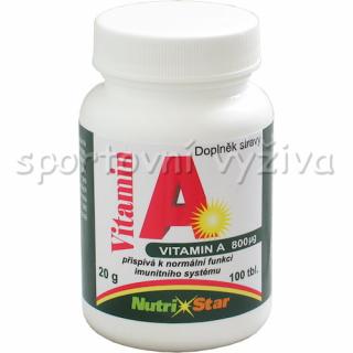 Nutristar Vitamín A 800mcg 100 tablet + DÁREK ZDARMA