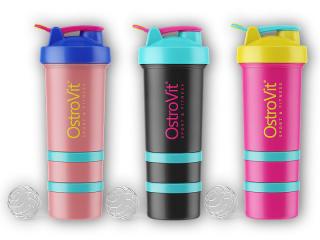Ostrovit Shaker premium Miami vibes 450ml + 2 pillboxy Varianta: modro-černý + DÁREK ZDARMA