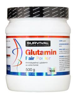 Survival Glutamin Fair Power 500g  + šťavnatá tyčinka ZDARMA + DÁREK ZDARMA