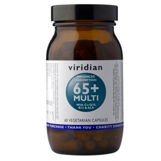 Viridian 65+ Multi With Co-Q10 + B12 + ALA 60 kapslí  + šťavnatá tyčinka ZDARMA + DÁREK ZDARMA