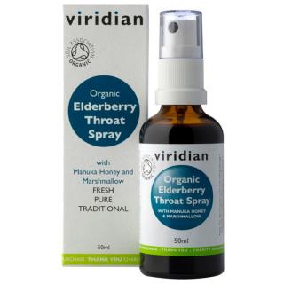 Viridian Elderberry Throat Spray 50ml Organic + DÁREK ZDARMA