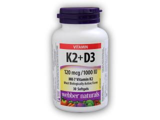 Webber Naturals K2 + D3 120 mcg/1000 IU 30 kapslí + DÁREK ZDARMA