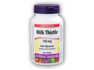 Webber Naturals Milk Thistle 150 mg 240 tobolek  + šťavnatá tyčinka ZDARMA + DÁREK ZDARMA