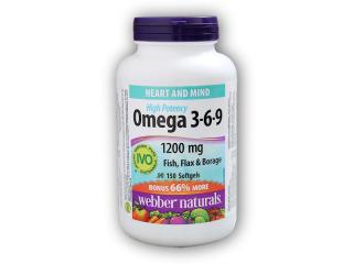 Webber Naturals Omega 3-6-9 High Potency 1200 mg 150 tobolek  + šťavnatá tyčinka ZDARMA + DÁREK ZDARMA