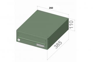 B016 RAL - 260 x 110 x 385 (ležatý model) RAL odstín (barva): RAL 7016 ( antracitová šeď ), zpracování schránky: složená v sestavě (složená do sestavy…