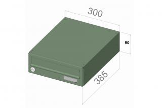 B019 RAL - 300 x 90 x 385 (ležatý model) RAL odstín (barva): RAL 9016 ( bílá), zpracování schránky: samostatně zabalená (připravena pro složení)