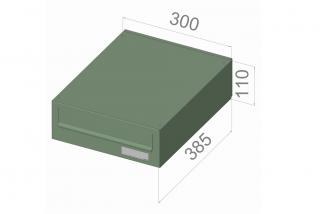 typ B02 KOMFORT RAL + lem - 300x110x385 (ležatý model) přední vhoz-zadní výběr RAL odstín (barva): RAL 7016( antracitová šeď )