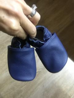baBice - dětské kožené capáčky (jednobarevné) vel.: 20-21 tmavě modré