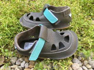 Baby Bare Shoes Blue Beetle - Summer Perforation vel.: 28