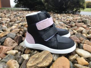 Baby Bare Shoes Febo Sparkle/Black s okopem - dětská zimní obuv vel.: 23