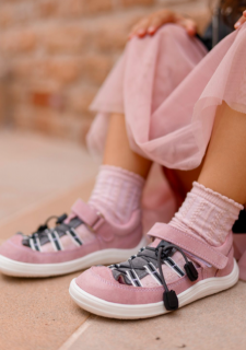 Baby Bare Shoes Febo Summer - dětská letní obuv vel.: 32 Grey/Pink