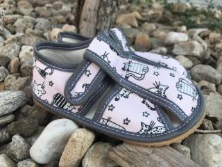 Baby Bare Shoes Slippers - dětské přezůvky vel.: 23 Pink Cat