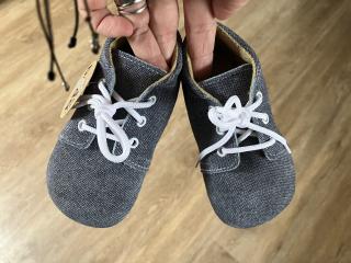 Beda Barefoot capáčky (vyšší, různé barvy) - dětská celoroční obuv vel.: 22 modré