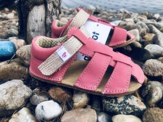 Ef barefoot sandálky, různé barvy - dětská letní obuv vel.: 24 koral