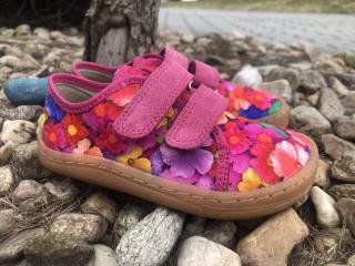 Froddo barefoot látkové (dívčí vzory) - dětská celoroční obuv vel.: 24 flowers