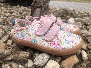 Froddo barefoot látkové (dívčí vzory) - dětská celoroční obuv vel.: 25 pink+