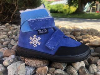 Jonap Barefoot Jerry (světle modrá vločka) SLIM - dětská zimní obuv vel.: 22
