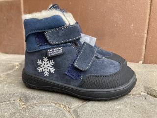 Jonap Barefoot Jerry (vlna) různé barvy - dětská zimní obuv vel.: 22 modrá vločka