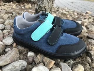 Jonap Barefoot model Nella (vel. 31-35) - dětská celoroční obuv vel.: 34 modrá riflová