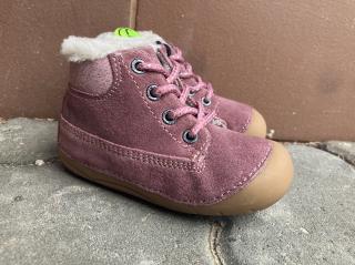 Lurchi capáčky - kožená dětská zateplená obuv vel.: 22 Ferdi wildberry