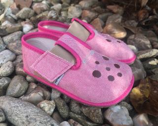 Pegres Barefoot papučky s průřezem BF3 (různé barvy) vel.: 23 růžová