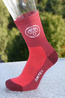 Ponožky Surtex - 70 % merinové vlny, volný lem vel.: 14-15 cm červené
