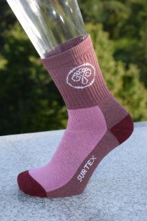 Ponožky Surtex - 70 % merinové vlny, volný lem vel.: 22-23 cm růžové