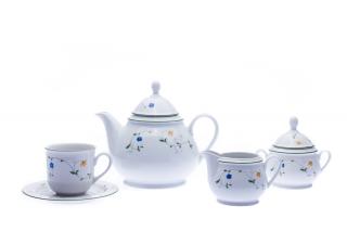 Čajová sada, porcelán, luční kvítí, Jana, Thun, 15 d.