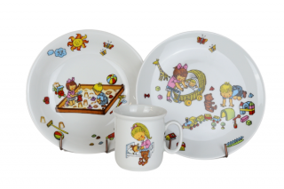 Dětská porcelánová souprava, Školka, Thun RZ, 3 d.