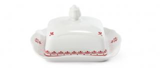 Máslenka, 250 g, český porcelán, Hyggeline, červená, Leander