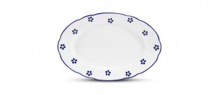 Mísa oválná, 32 cm, český porcelán, Modrohrátky, Leander