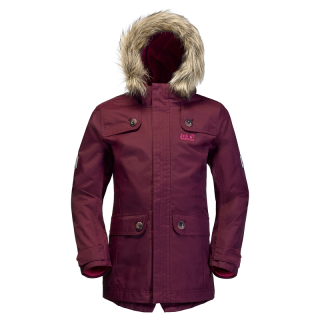 Celoroční dětská bunda Jack Wolfskin Rhode Island park girls 3in1 dark berry 152-158/L/11-12 let