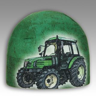 Dětská funkční čepice Dráče Bruno zelený traktor 46-48 cm