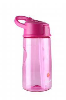 Dětská lahev s brčkem LittleLife Flip-Top Bottle 550 ml Růžová