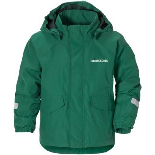 Dětská nepromokavá bunda Didriksons Glantan - zelená - ROSTOUCÍ 90