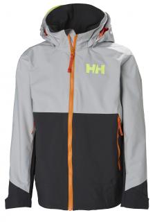 Dětská nepromokavá bunda Helly Hansen JR Ascent jacket grey fog 128-134/S/7-8 let
