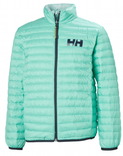 Dětská péřová bunda Helly Hansen JR Barrier down insulator - pool blue OBOUSTRANNÁ 128 /8 let/