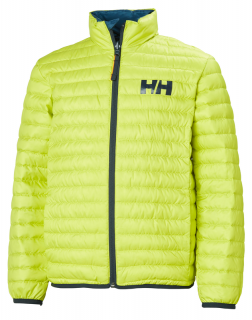 Dětská péřová bunda Helly Hansen JR Barrier down insulator - sweet lime OBOUSTRANNÁ 128 /8 let/