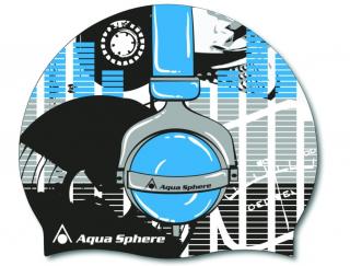 Dětská plavecká čepice Aqua Sphere Headphones modrá/černá