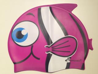 Dětská plavecká čepice fialová rybka