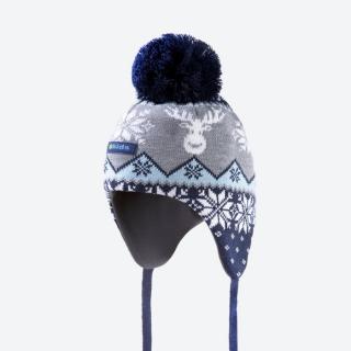 Dětská pletená čepice Kama BW21 s Merinem Tmavě modrá, 46-50 cm