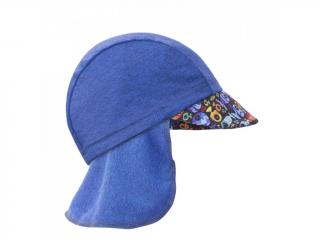 Dětská UV čepice s kšiltem  a plachetkou Unuo Rybky a rybičky modrá M