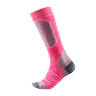 Dětské funkční ponožky podkolenky Devold Alpine Kid sock cerise z Merino vlny růžové 28-30
