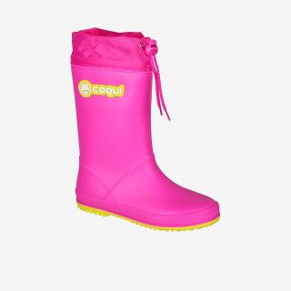 Dětské holínky Coqui Rainy Collar fuchsia/citrus 35