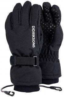 Dětské lyžařské rukavice Didriksons Biggles Five černé - prstové  model 2019 4-6 let