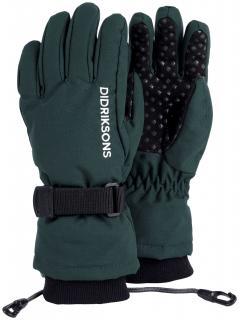 Dětské lyžařské rukavice Didriksons Biggles Five tmavě zelené - prstové 8-10 let
