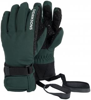 Dětské lyžařské rukavice Didriksons Five Jr tmavě zelené - prstové 5