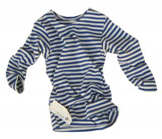 Dětské námořnické triko s dlouhým rukávem světle modrý pruh 120 /5-7 let/