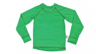 Dětské rostoucí merino tričko Crawler dlouhý rukáv zelené/hnědé 104-110/XXS/3-4 roky