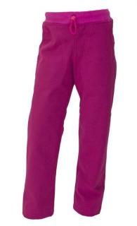 Dětské softshellové kalhoty Fantom do nápletu s fleecem růžové - SLIM 98 /3 roky/